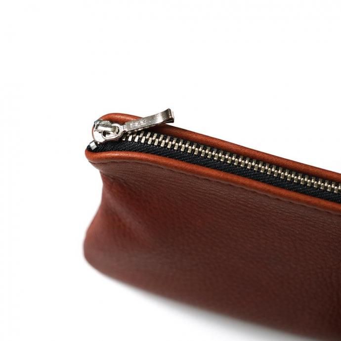 MOONSHINE LEATHER COMPANY / 6-inch Zippered Pouch - Chocolate ムーンシャインレザーカンパニー ジッパー付きポーチ 6インチ ブラウン 02