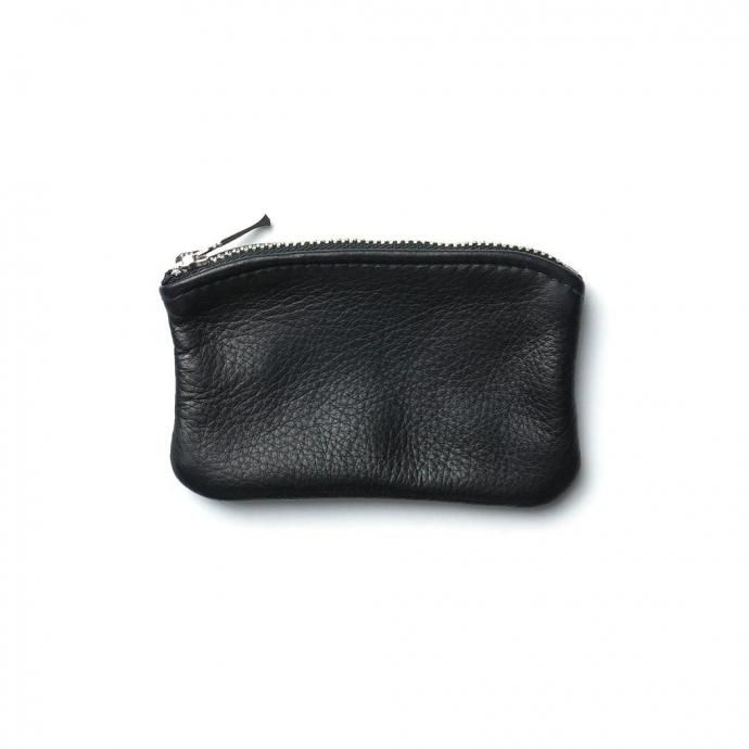 MOONSHINE LEATHER COMPANY / 5-inch Zippered Pouch - Black ムーンシャインレザーカンパニー ジッパー付きポーチ 5インチ ブラック 01
