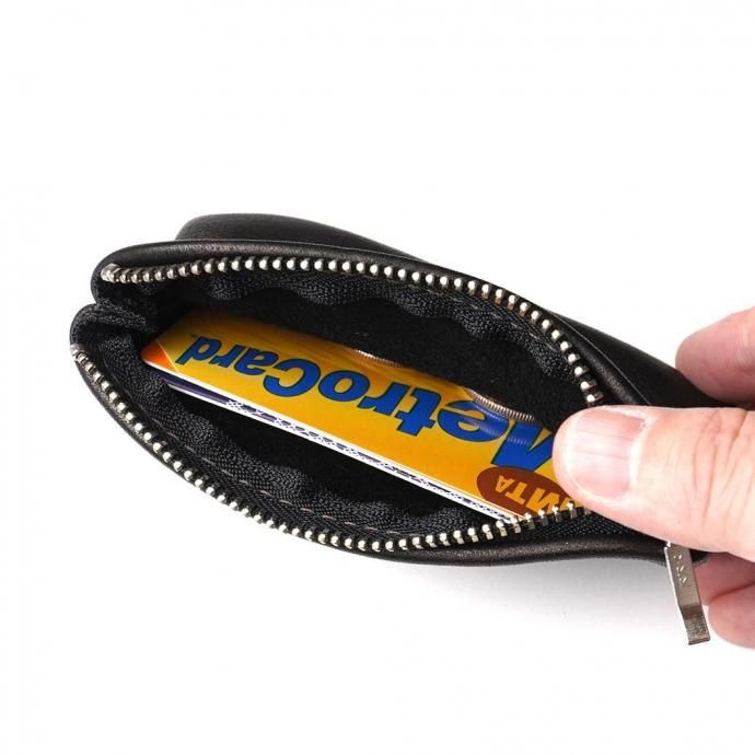 MOONSHINE LEATHER COMPANY / 5-inch Zippered Pouch - Black ムーンシャインレザーカンパニー ジッパー付きポーチ 5インチ ブラック 02