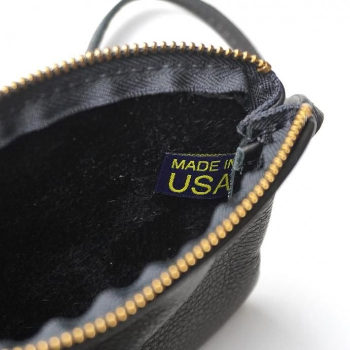 MOONSHINE LEATHER COMPANY / 6-inch Zippered Pouch w/52-inch Leather Code - Black ムーンシャインレザー ショルダーポーチ 02