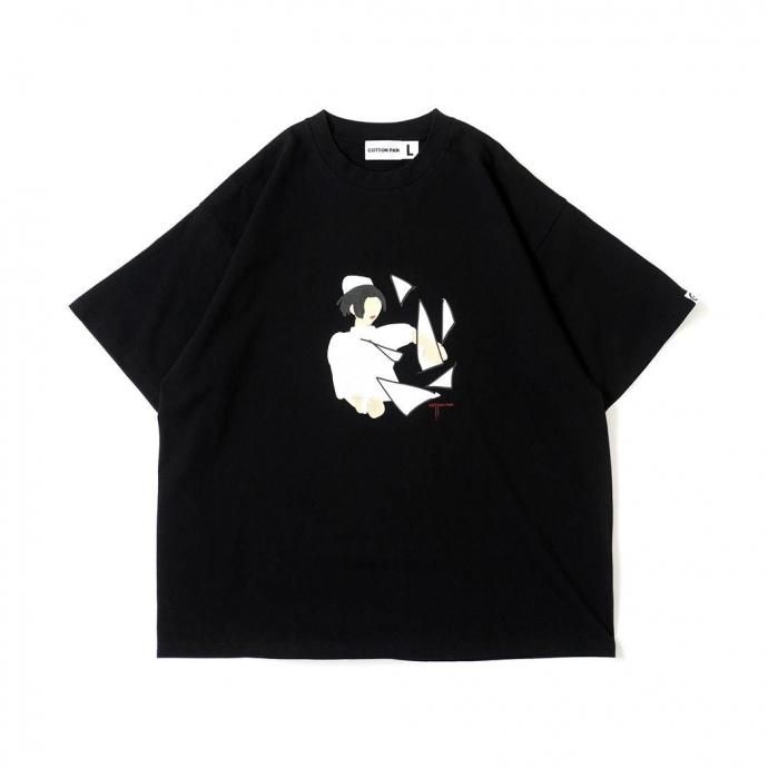 187305647 COTTON PAN / 本能 半袖Tシャツ - BLACK ブラック 01