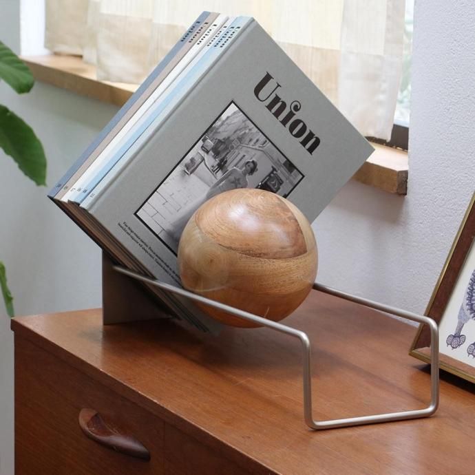 187692160 Slope Bookend - Silver スロープブックエンド シルバー 01