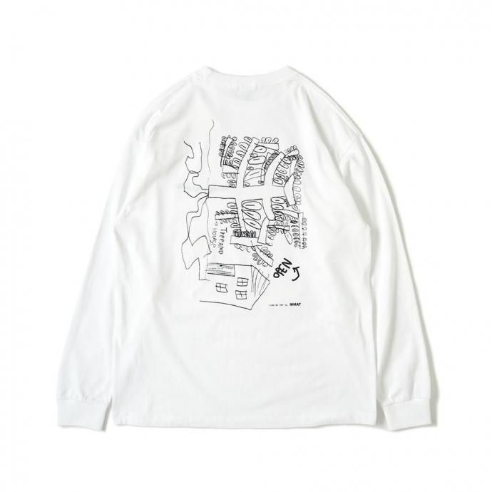 187802622 INNAT / TREE & HOUSE LS TEE - White ロングスリーブTシャツ ホワイト INNAT08-C03 01