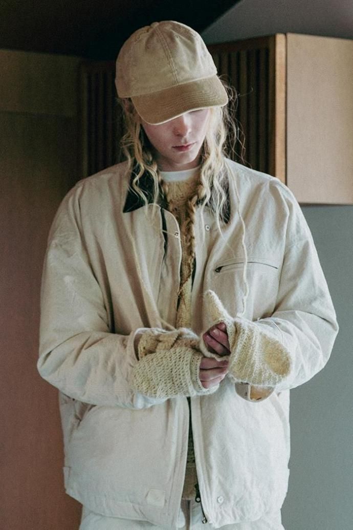187803831 INNAT / EMBROIDERED CAP - Ivory コーデュロイキャップ アイボリー INNAT08-A01 02