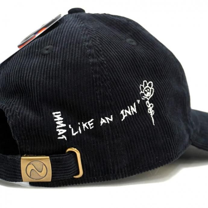187803894 INNAT / EMBROIDERED CAP - Black コーデュロイキャップ ブラック INNAT08-A01 02