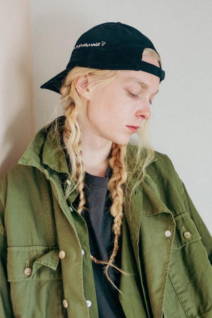 187803894 INNAT / EMBROIDERED CAP - Black コーデュロイキャップ ブラック INNAT08-A01 02