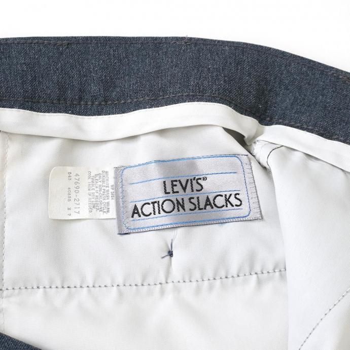 187893214 HEXICO / CUSTOM USED ACTION SLACKS TAPERED CINCH BUCKLE IRON 30s 7015 W40-W36 L29 ヘザーネイビー 02