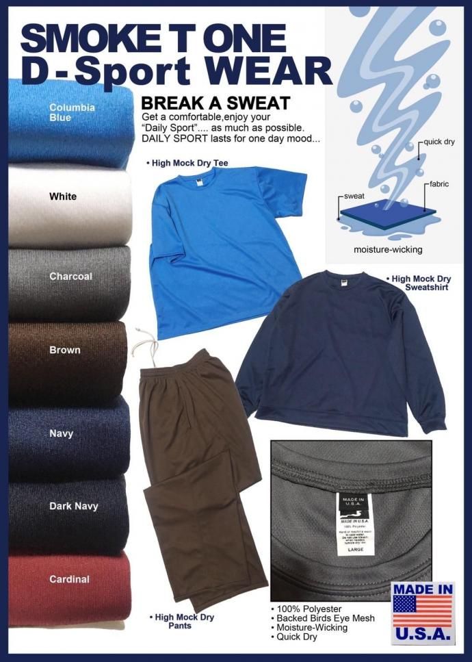 187915659 SMOKE T ONE / D-SPORT WEAR / HIGH MOCK DRY TEE - Cardinal 02