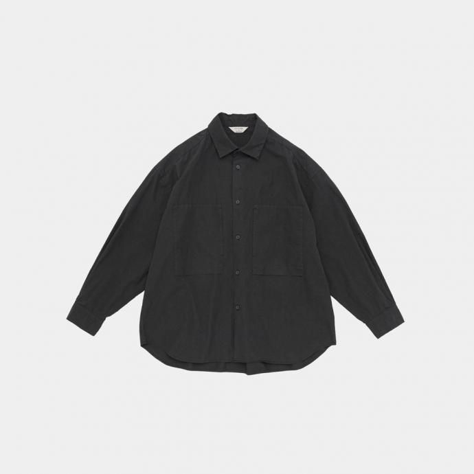 187964106 STILL BY HAND スティルバイハンド / SH01253 - INK BLACK ガーメントダイ オーバーシャツ 01
