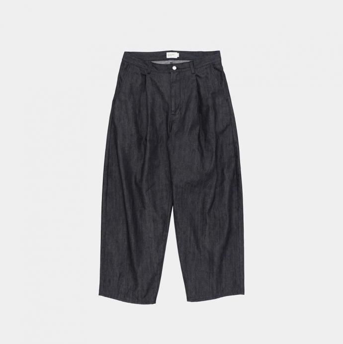 187966046 STILL BY HAND スティルバイハンド / DN01253 - NAVY ディープタック ワイドデニムパンツ 01