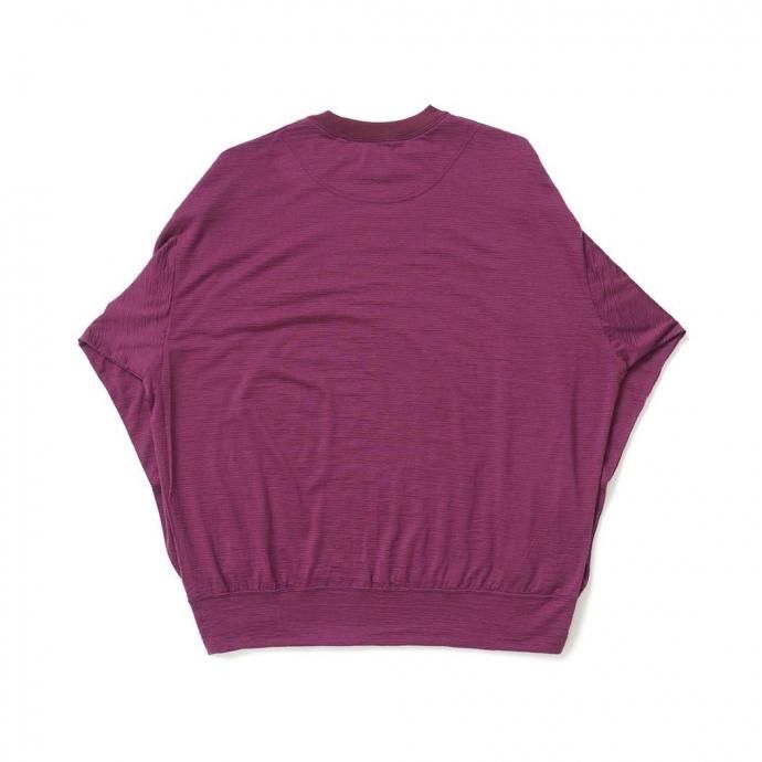 188230490 O- オー / MERINO SWEATSHIRT - Bordeaux Purple Stripe マイクロボーダー メリノウールカットソー O-W-21 02
