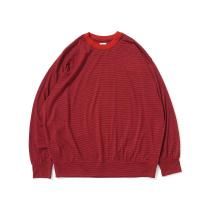 O-  / MERINO SWEATSHIRT - Red Navy Stripe ޥܡ Υ륫åȥ O-W-21