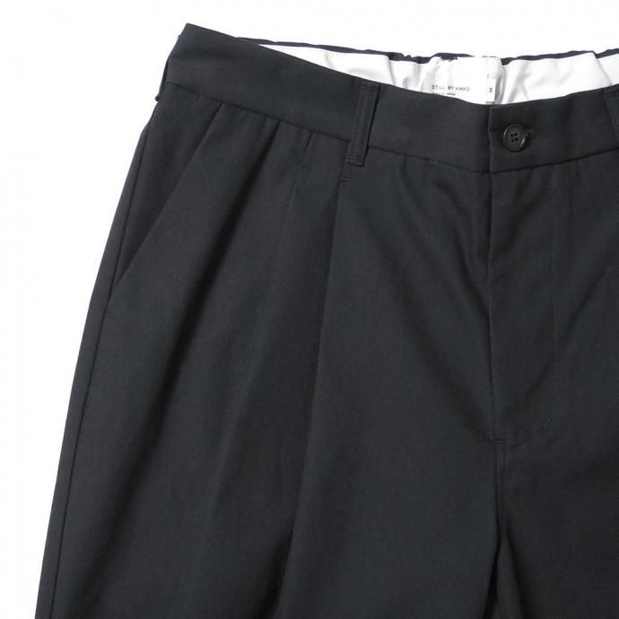 188521447 STILL BY HAND スティルバイハンド / PT06253 - BLACK NAVY ディープ2タックパンツ 02