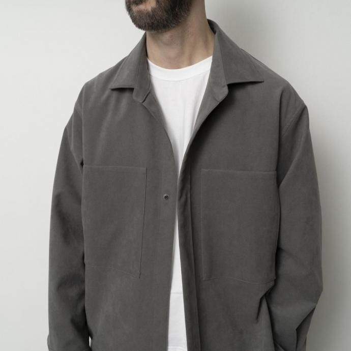 188593113 STILL BY HAND スティルバイハンド / BL06253 - GREY フェイクスウェード素材 オーバーシャツ 02