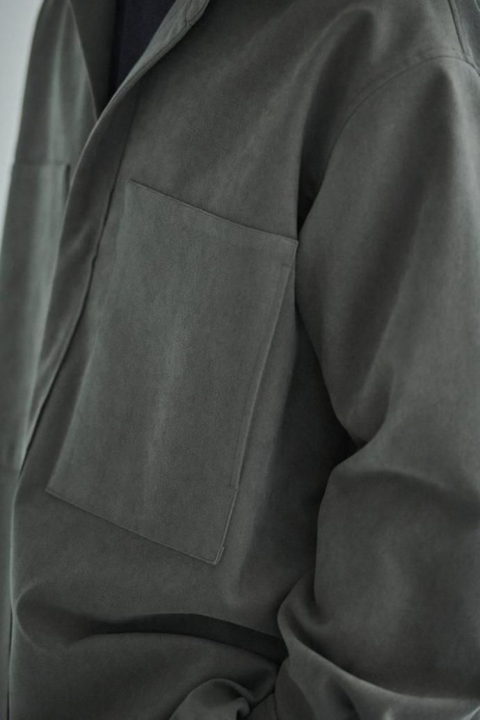 188593113 STILL BY HAND スティルバイハンド / BL06253 - GREY フェイクスウェード素材 オーバーシャツ 02