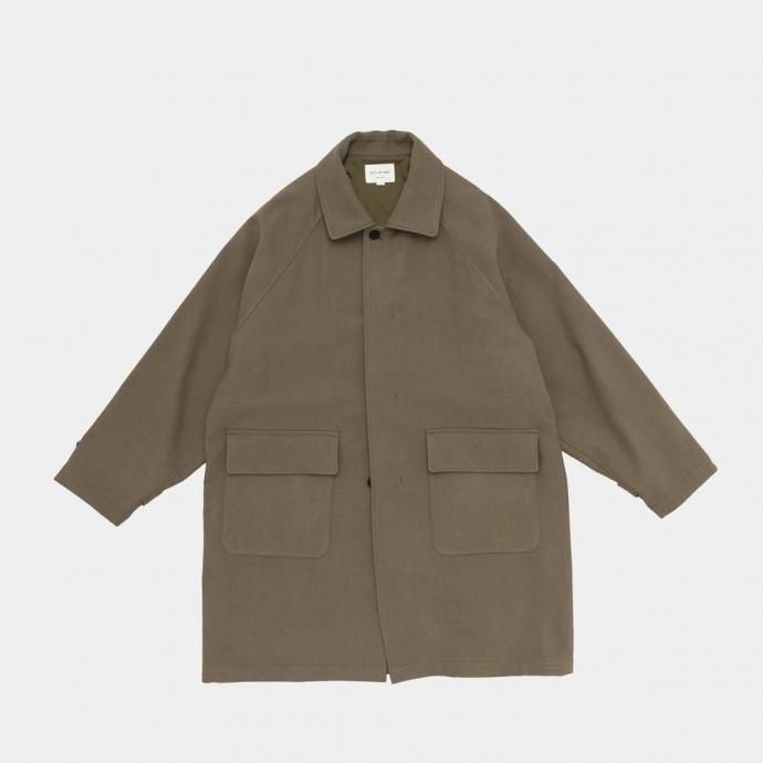 STILL BY HAND スティルバイハンド / CO03253 - KHAKI BEIGE ウール/ナイロン バルカラーコート 01