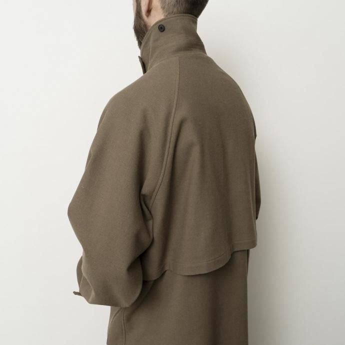 STILL BY HAND スティルバイハンド / CO03253 - KHAKI BEIGE ウール/ナイロン バルカラーコート 02