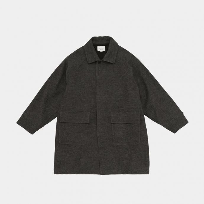 STILL BY HAND スティルバイハンド / CO03253 - BROWN CHARCOAL ウール/ナイロン バルカラーコート 01
