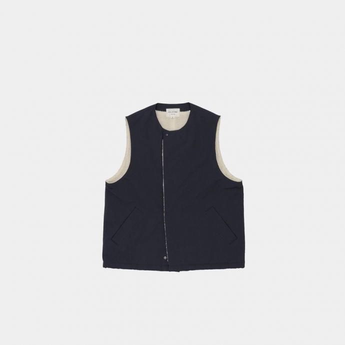 STILL BY HAND スティルバイハンド / VE01254 - DARK NAVY ナイロン/ボア アウターベスト 01
