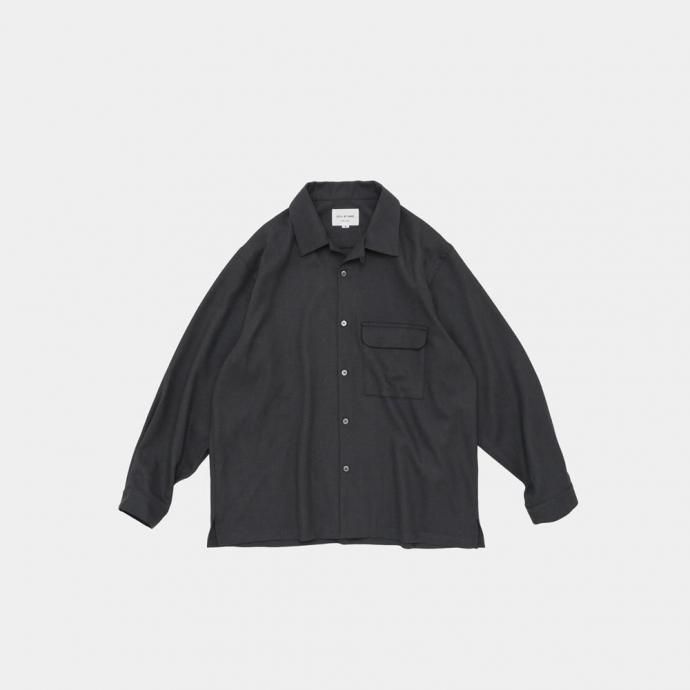 STILL BY HAND スティルバイハンド / SH04254 - CHARCOAL ウール オープンカラーシャツ 01