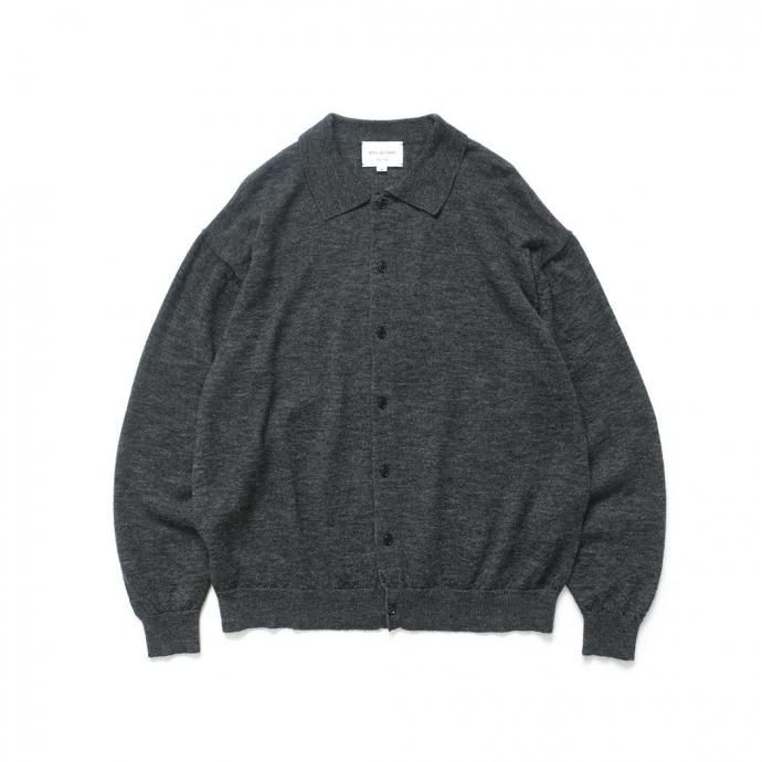 189086345 STILL BY HAND スティルバイハンド / KN01254 - GREY エクストラキッドモヘア混 ニットポロカーディガン 01