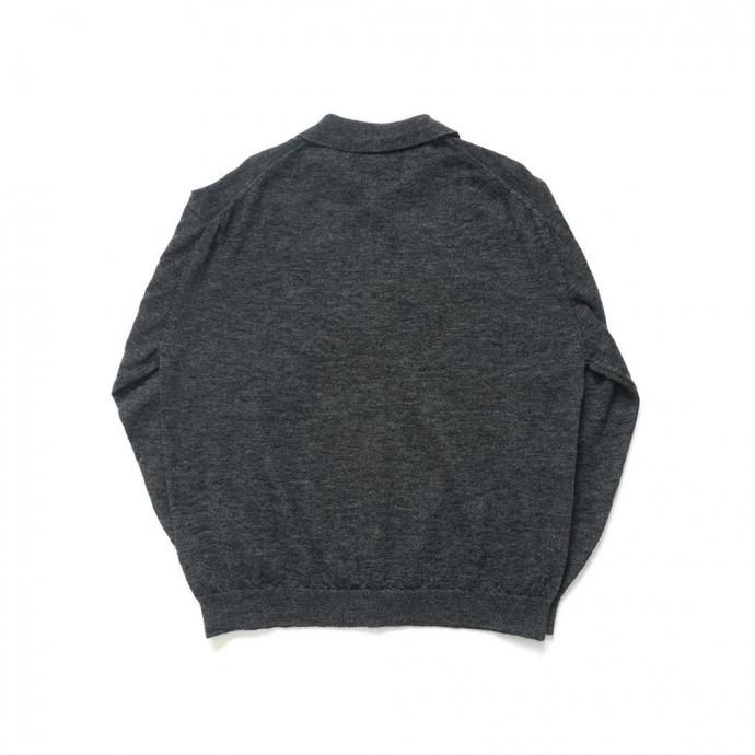 189086345 STILL BY HAND スティルバイハンド / KN01254 - GREY エクストラキッドモヘア混 ニットポロカーディガン 02