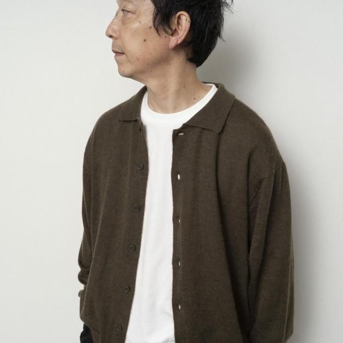 189086345 STILL BY HAND スティルバイハンド / KN01254 - GREY エクストラキッドモヘア混 ニットポロカーディガン 02