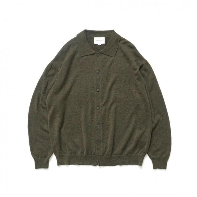 189086374 STILL BY HAND スティルバイハンド / KN01254 - OLIVE エクストラキッドモヘア混 ニットポロカーディガン 01