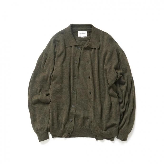 189086374 STILL BY HAND スティルバイハンド / KN01254 - OLIVE エクストラキッドモヘア混 ニットポロカーディガン 02