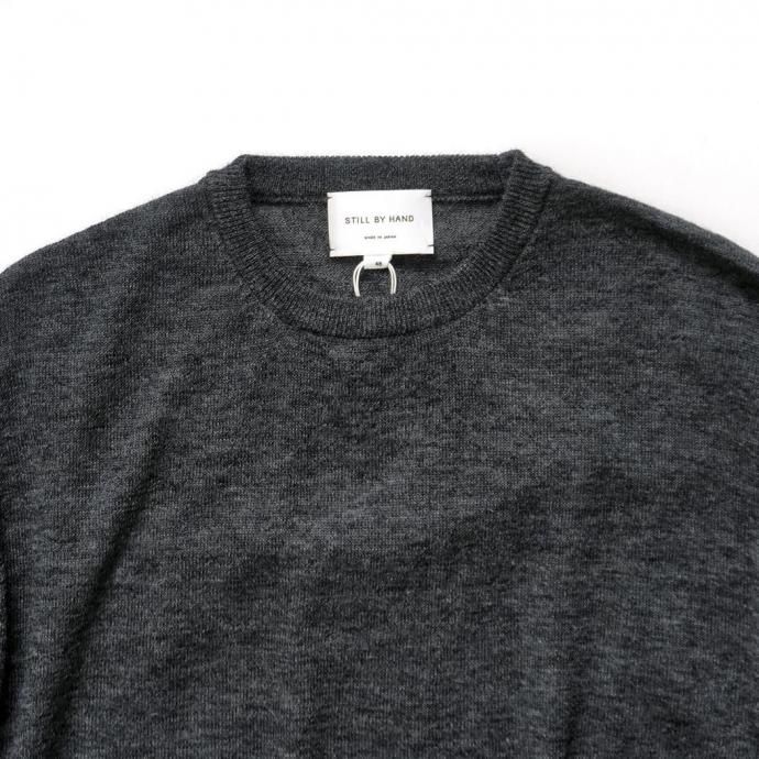 189086419 STILL BY HAND スティルバイハンド / KN02254 - GREY エクストラキッドモヘア混 クルーネックプルオーバー 02