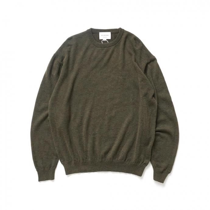 189086428 STILL BY HAND スティルバイハンド / KN02254 - OLIVE エクストラキッドモヘア混 クルーネックプルオーバー 01