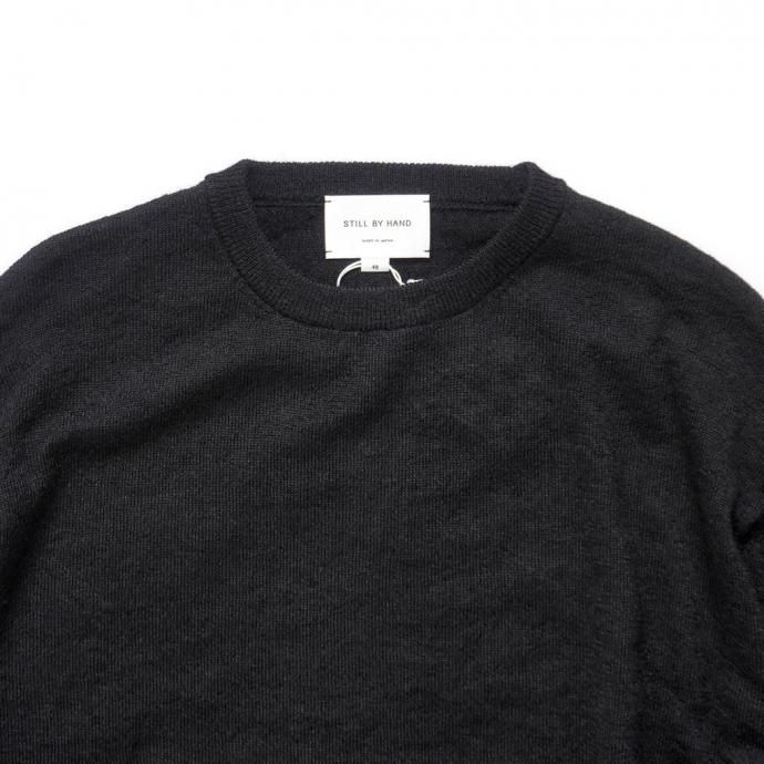 189086434 STILL BY HAND スティルバイハンド / KN02254 - BLACK エクストラキッドモヘア混 クルーネックプルオーバー 02
