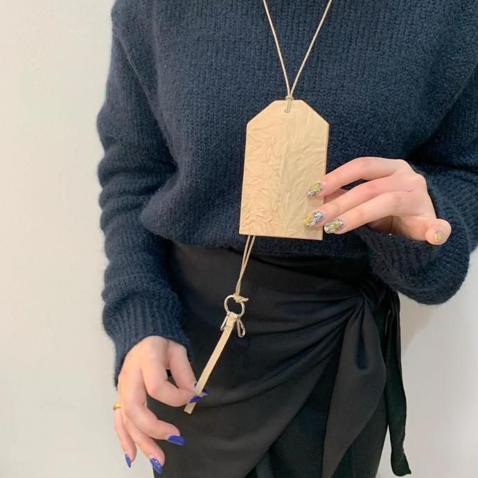 157076918lbrown i ro se / ACC-P12 / PAPER LEATHER KEY/CARD HOLDER - L.BROWN 02