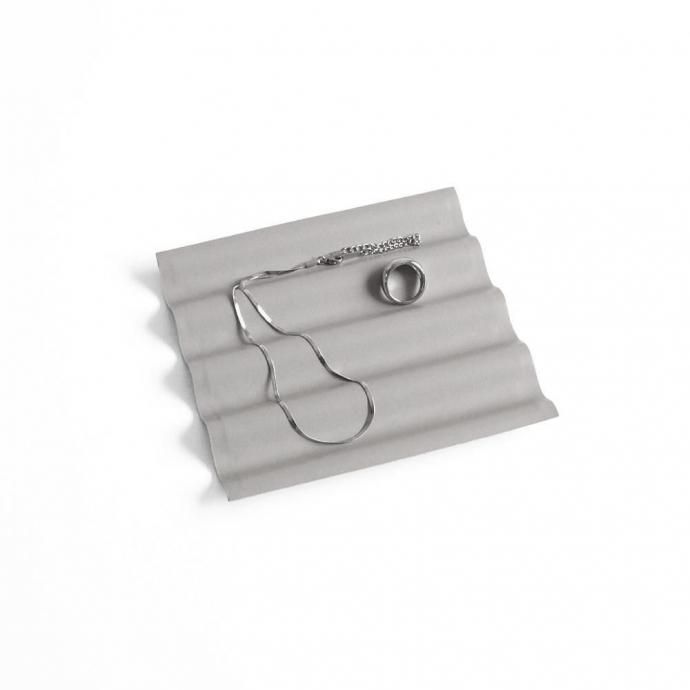 187129367 i ro se / ACC-W01-3 WAVE LEATHER TRAY SQUARE-S  쥶  ȥ쥤 S - GRAY 02