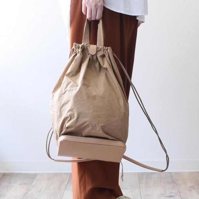 149998010-beige i ro se / BAG-PU11 POCKETABLE KNAP TOTE BAG ʥåסȡȥХå - BEIGE 02