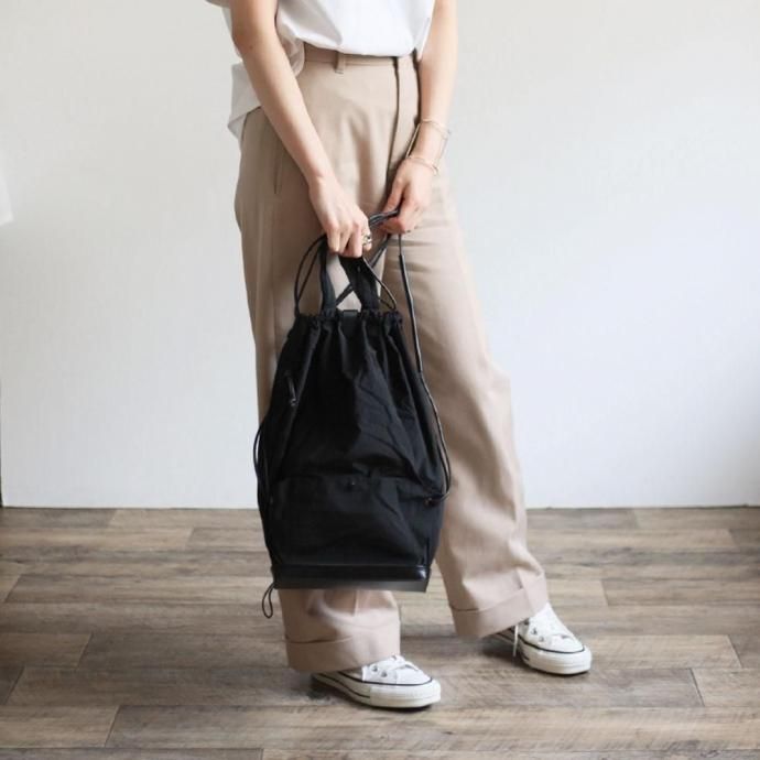 149998010-black i ro se / BAG-PU11 POCKETABLE KNAP TOTE BAG ʥåסȡȥХå - BLACK 02