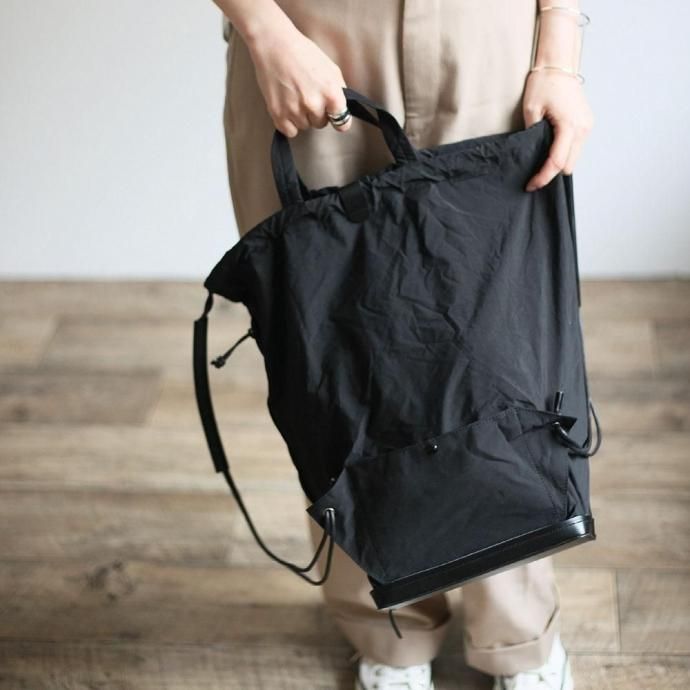 149998010-black i ro se / BAG-PU11 POCKETABLE KNAP TOTE BAG ʥåסȡȥХå - BLACK 02