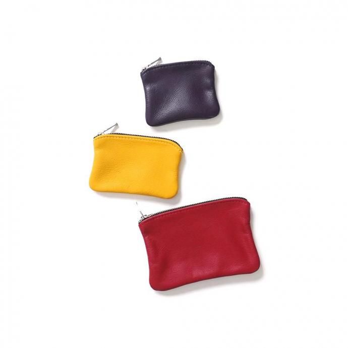 MOONSHINE LEATHER COMPANY / 5-inch Zippered Pouch - Red ムーン