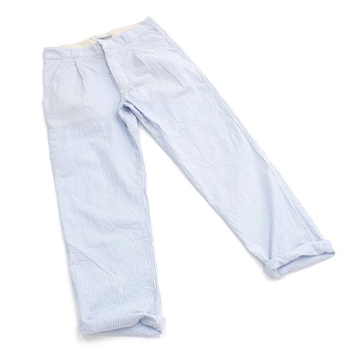 73310030 TAURUS / Seersucker EU Work Trousers シアサッカー ワークパンツ - Blue 01