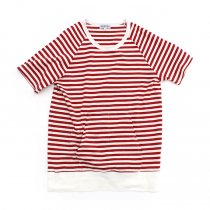 TAURUS / S/S Crewneck Stripe Tee ボーダーポケットTシャツ - Red/White