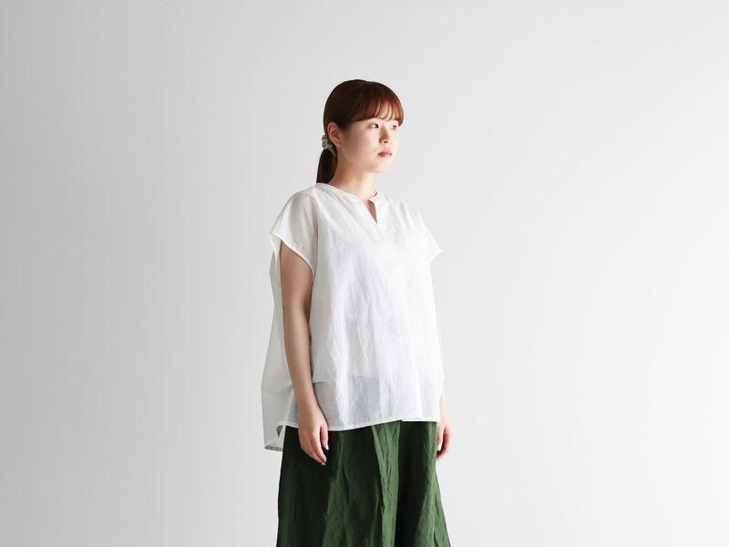 HUIS ゆるふわコットンリネンフレンチスリーブ ホワイト