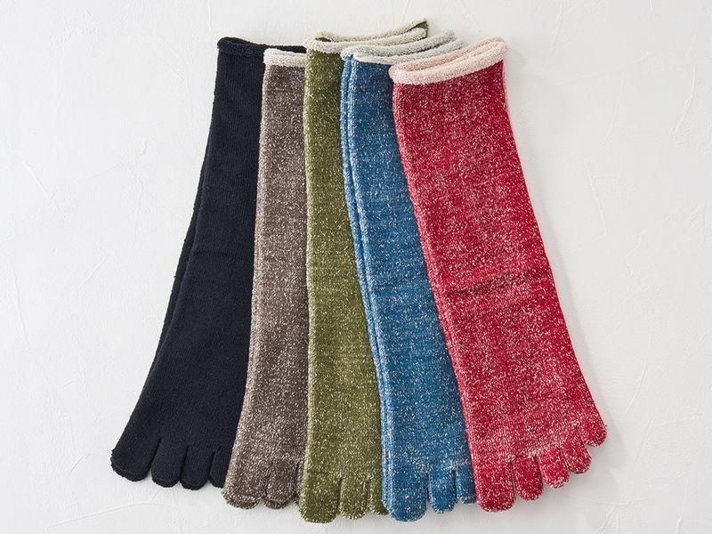 くらしきぬ シルク&ウール パイル5本指靴下｜マアル公式