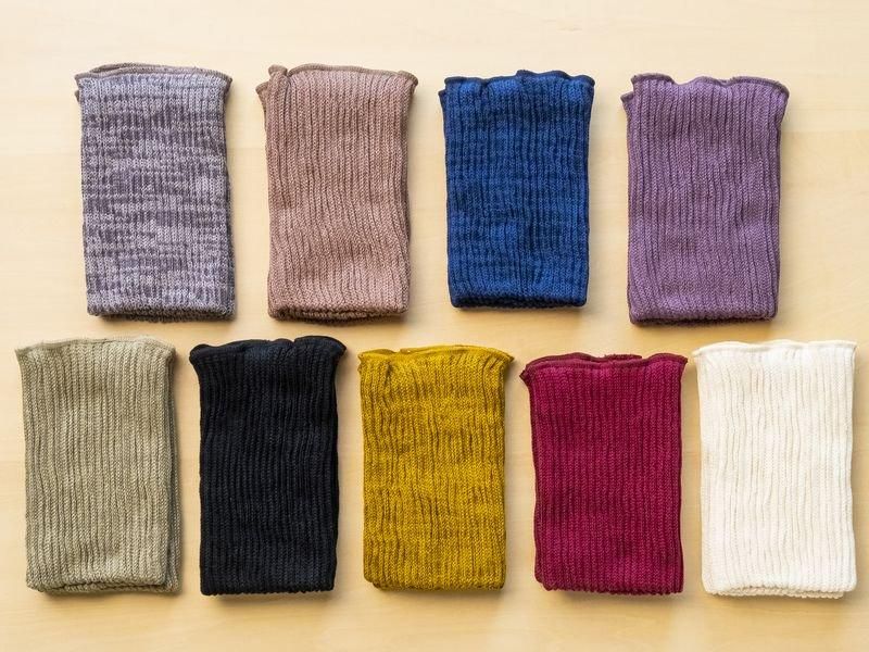 ライブコットン シルクとコットンの二重織りレッグウォーマー