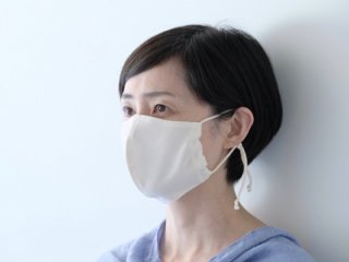 【完売】マアルオリジナル 久留米絣生成り 一重マスク
