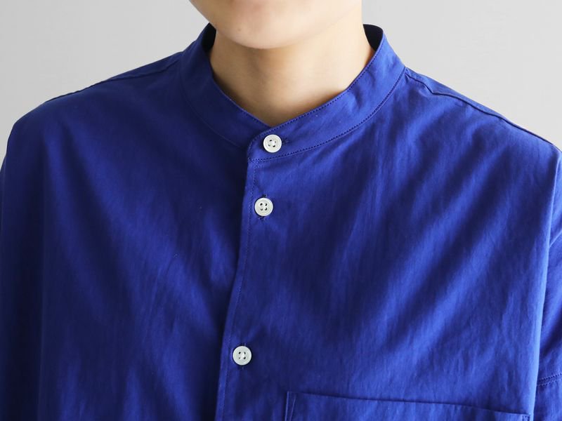 HUIS　タイプライタークロスバンドカラーオーバーシャツ（コバルトブルー）｜マアル公式オンラインショップ