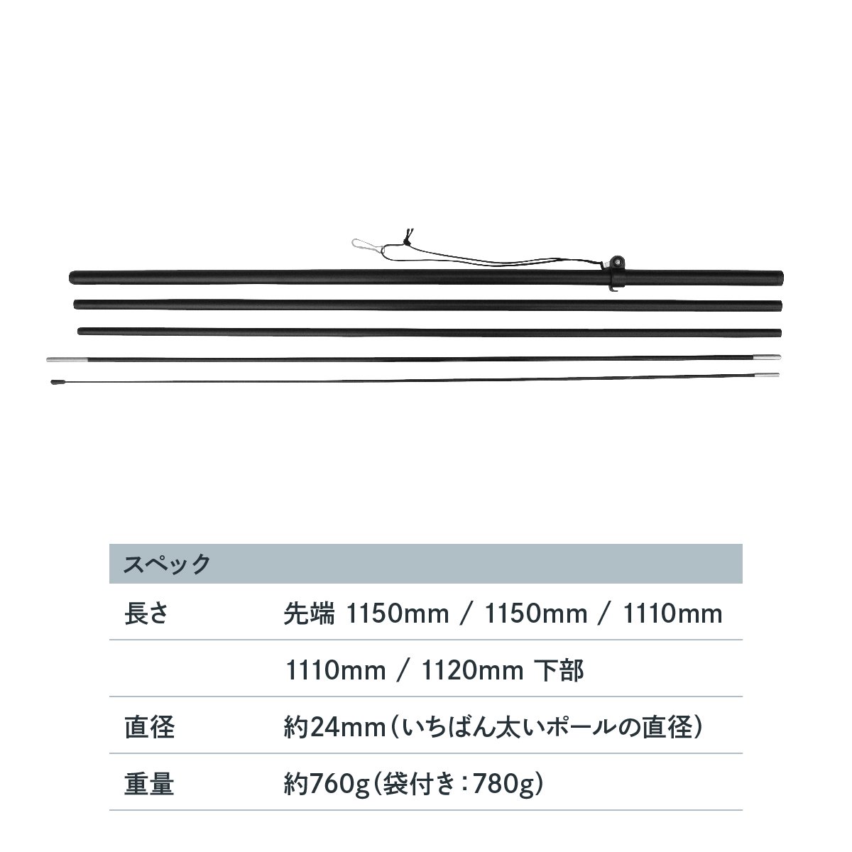 PバナーLサイズ専用ポール - 激安のぼり源