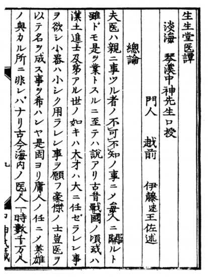 ［盛文堂影印本］生々堂医譚（1冊） 和書