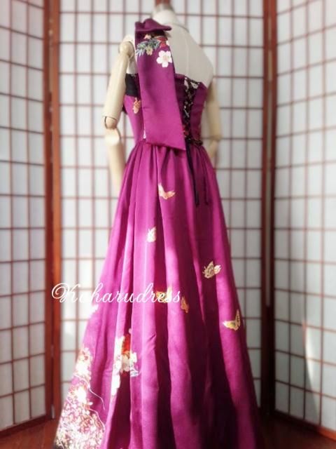 こはる*古布・着物リメイクドレス*大人かわいい着物リメイク