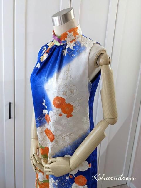 こはる*古布・着物リメイクドレス*大人かわいい着物リメイク