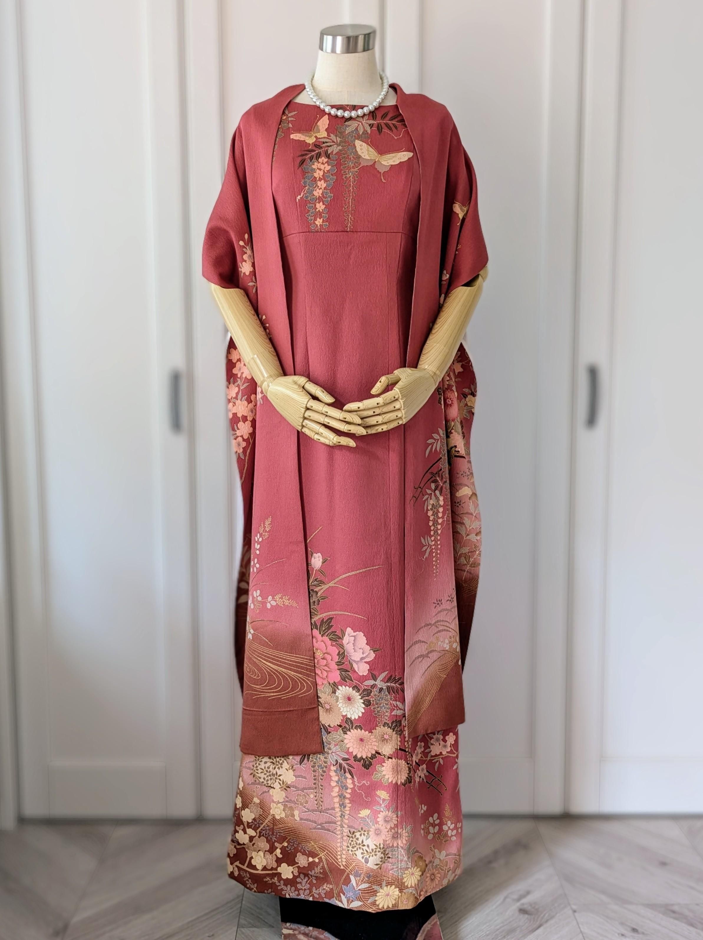 こはる*古布・着物リメイクドレス*大人かわいい着物リメイク